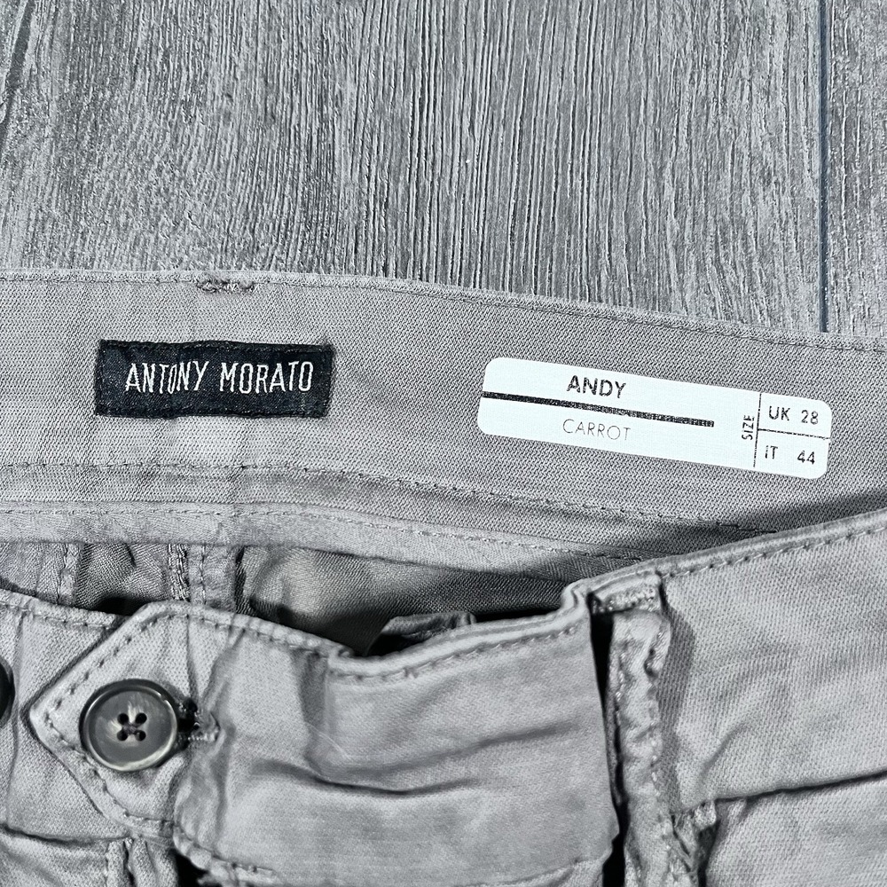 NEW Antony Morato Mens Cargo Pants 30x26 European Style Button Fly Army Green UK - Picture 8 of 10
